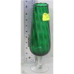 TALL SWIRLED GLASS ART GLASS VASE