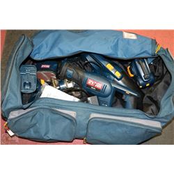 RYOBI 7PC CORDLESS TOOL SET WITH 1 BATTERY &