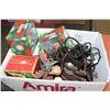 Image 1 : BOX OF ASSORTED CHRISTMAS ORNAMENTS ETC