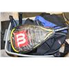 Image 1 : TOTE WITH 2 BACKPACKS AND 3 RACQUETBALL RACQUETS