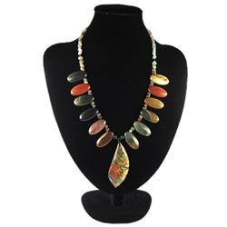 Natural Multi-Color Picasso Diamond Polished Necklace