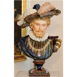 Italian Majolica Bust Circa 19th century