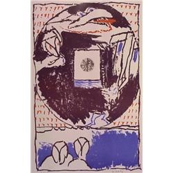 Pierre Alechinsky (b. 1927) Belgium, KRACH Series, color lithograph with etching, signed in pen...