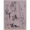 Image 1 : Lorenzo Alessandri (b. 1927) Italian Surrealist, EYEBALL EATER, 1965, ink drawing on stiff wove...