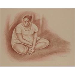 Raul Anguiano (b. 1915) Mexican, SEATED WOMAN, 1974, color lithograph, signed in pencil, number...