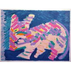 Karel Appel (b. 1921) Dutch, CAT Series, color lithograph, signed in pencil, artist's proof, im...