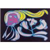 Image 1 : Karel Appel (b. 1921) Dutch, FLOATING FLOWER PASSION (black), color screenprint, signed in penc...
