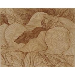 Guillaume Azoulay (b. 1949) Moroccan, WHISPER, etching, signed in pencil, numbered edition 300,...