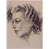 Image 1 : Ken Barker (20th Century) American Illustrator, STARLET, 1937, charcoal drawing, 14 x 10", sign...