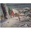 Image 1 : Ken Barker (20th Century) American Illustrator, SHOVELING SNOW, watercolor, 14 x 18", signed lo...