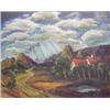 Image 1 : Ken Barker (20th Century) American Illustrator, HACIENDA, oil painting on board, 16 x 20", sign...