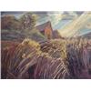 Ken Barker (20th Century) American Illustrator, BARN ON HILL, oil painting on canvas board, 19...