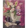 Image 1 : Ken Barker (20th Century) American Illustrator, FLOWER IN HORN VASE, watercolor, 25 x 20", sign...