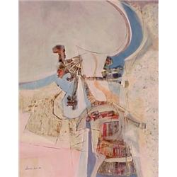 Sandro Berger (b. 1925) Romania, UNTITLED, oil painting on canvas, 55 1/2 x 45 1/2", signed low...