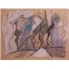Image 1 : Hans Burkhardt (b. 1904) Swiss, ABSTRACT, 1939, color pastel on paper, 18 x 23 1/2", signed and...