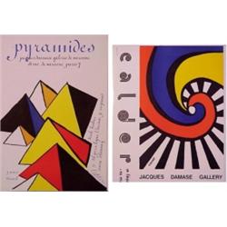Alexander Calder (1898-1976) American, PYRAMIDS; JACQUES DAMASE GALLERY, two color lithograph p...