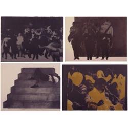 Rafael Canogar (b. 1934), SCENES OF POLITICAL UNREST, c. 1972, four color lithographs, each sig...