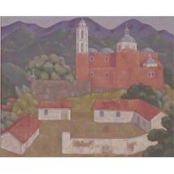 R. Cary (20th Century) American, MONASTERY, oil painting on canvas, 18 x 22", signed lower righ...