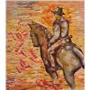 Image 1 : Sandro Chia (b. 1946) Italian, HORSE AND RIDER, color lithograph, signed in pencil, numbered ed...