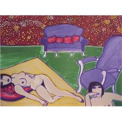 Cornielle (b. 1922) Dutch, LA CHAMBRE, 1979, color lithograph, signed in pencil, numbered editi...
