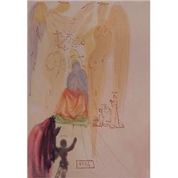Salvador Dali (1904-1989) Spanish, DIVINE COMEDY series (F.-Canto 23), 1960, color wood block e...