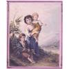 Image 1 : 18th-19th Century Style watercolor, WOMAN WITH TWO CHILDREN, watercolor on wove paper, 3 3/4 x...