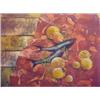 Image 1 : Yankel Ginzburg (20th Century) Israeli, FISH, 1968, oil painting on canvas, 18 x 24", signed an...