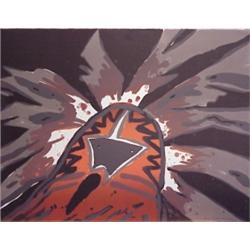 R. C. Gorman (b. 1931) American, RED MASK II, 1976, color lithograph, signed in pencil, numbere...