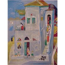 Nahum Gutman (1898-1978) Israeli, TIBERIAS, color lithograph, signed in pencil, numbered editio...