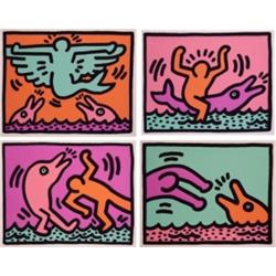 Keith Haring (1958-1990) American, POP SHOP V (F.148-149), 1989, the set of four color screenpr...