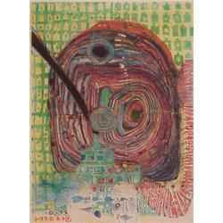 Fredrick Hundertwasser (1928-2000) Austrian, THE JOURNEY I (K.24), 1967, color etching, signed...
