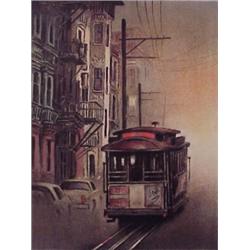 John Kelly (20th Century) American, POWELL STREET, color screenprint, signed in pencil artist's...