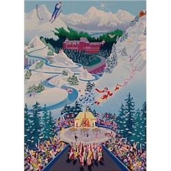 Melanie Taylor Kent (20th Century) American, LET THE WINTER GAMES BEGIN, color screenprint, sig...