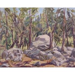 Roger Kuntz (1926-1975) American, IDYLLWILD CALIF., 1972, oil painting on canvas, 24 x 30", sig...