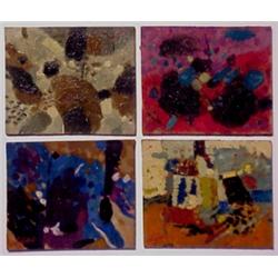 Jacques LeFort (20th Century) French, HIVER; LE PECHEUR; ABSTRAIT; NATURE MORTE ABSTRAITE, four...