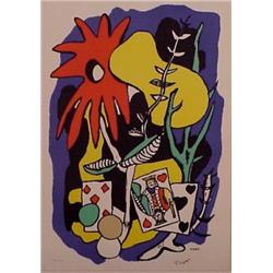 after Fernand Leger (1881-1955) French, KING OF HEARTS, color screenprint, stamped Leger, numbe...