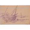 Image 1 : Maxmillen Luce (1858-1941) French, SAILBOATS, pencil and ink drawing on paper, 5 x 7 1/2", sign...