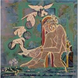 Luhong (20th Century) Chinese, MORNING SONATA, color screenprint, signed in pencil, numbered ed...