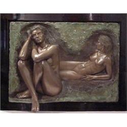 Bill Mack (20th Century) American, TWO WOMEN, cold cast bonded bronze resin sculpture, numbered...