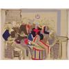 Image 1 : Conrad Marca-Relli (1913-2000) American, INTERIOR WITH SEATED FIGURES, color lithograph, signed...