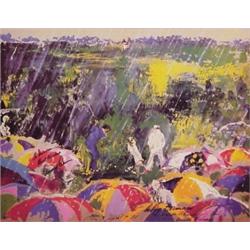 LeRoy Neiman (b. 1926) American, AUGUSTA OPEN (Arnie In The Rain), color print, autographed by...