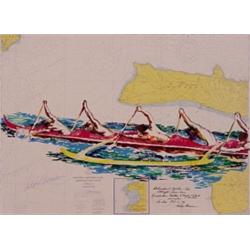 LeRoy Neiman (b. 1926) American, HAWAIIAN OUTRIGGER CANOE RACE, screenprint signed in pen, full...