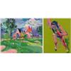 Image 1 : LeRoy Neiman (b. 1926) American, CLUB HOUSE GREEN, screenprint, with printed signature, image 2...
