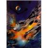 Image 1 : Leonardo Nierman (b. 1932) Israeli/Mexican, PRE-HISTORIC DREAM, acrylic painting on board, 48 x...