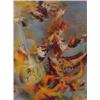 Image 1 : Leonardo Nierman (b. 1932) Israeli/Mexican, VIOLINS, embossed color lithograph, signed in penci...