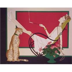 Philippe Noyer (1917-1985) French, RECLINING WOMAN WITH NECKLACE, color lithograph, signed in p...