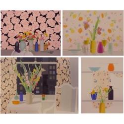 Elizabeth Osborne (20th Century) American, STILL LIFE, four screenprints, each signed in pencil...