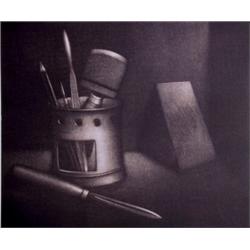 Laurent Schkolnyk (20th Century) French, ETCHER'S TOOLS, mezzotint etching, signed in pencil, n...