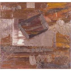 Karl Schnetzinger (b. 1956) Austrian, UNTITLED (Brown), oil painting on canvas, 31 1/2 x 30", s...