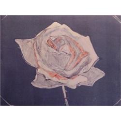 Fritz Scholder (b. 1937) American, BLUE ROSE #2, color monoprint, signed in pencil, image 17 1/...